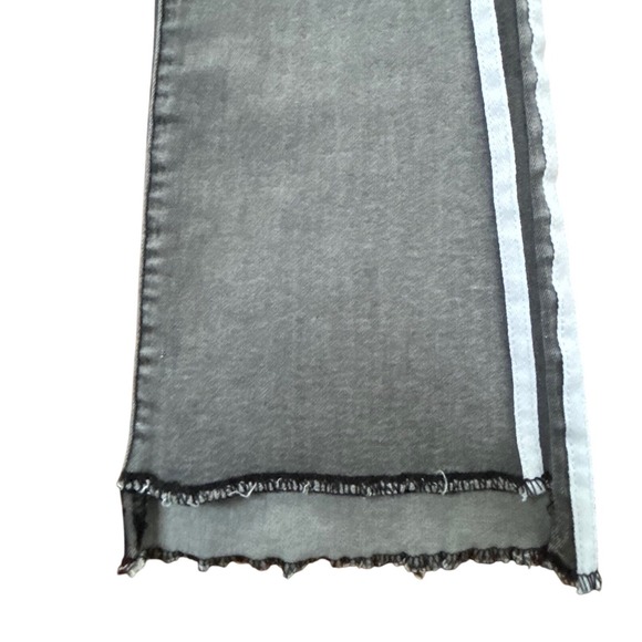 Pol Grey Side Stripe Flare Stretch Jeans Raw Hem Grey Charcoal Denim Size Large - Picture 5 of 5